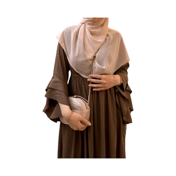 Brown ruffled dress