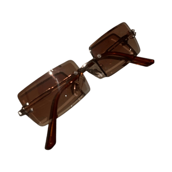 Brown rimless sunglasses