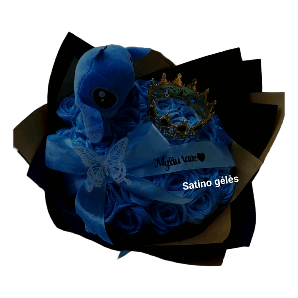 Satino gėlių puokštė