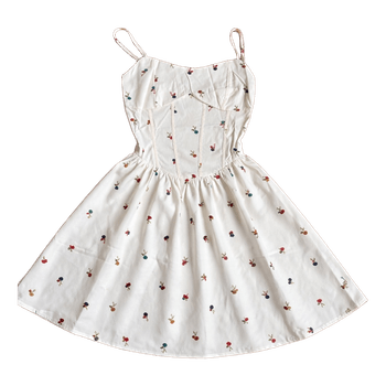 White floral mini dress