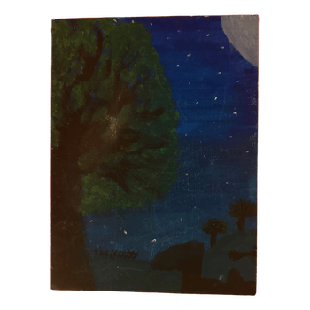 Night landscape painting