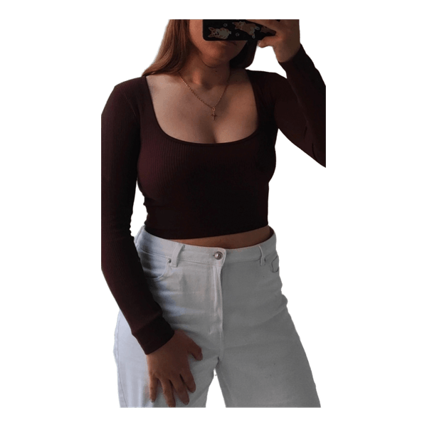 🟤 ZARA brown crop top | XS–S | Excellent condition