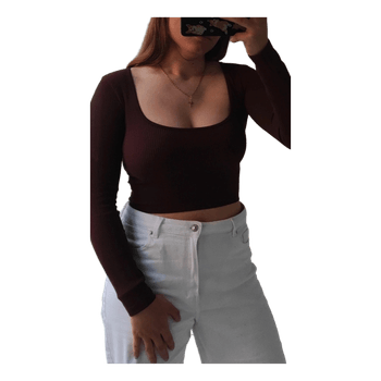 🟤 ZARA brown crop top | XS–S | Excellent condition