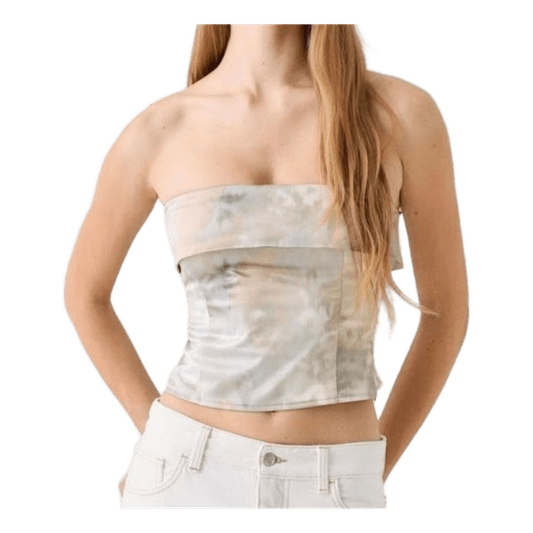 Grey tie-dye tube top