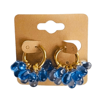 Siniset pisarahelmi-korvikset