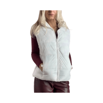 White puffer vest