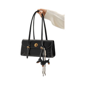 Cierra Koery - Black Handbag with Dachshund Dog Charm