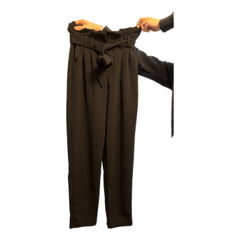 Black paperbag trousers