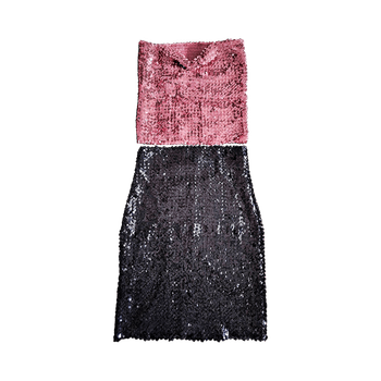 French vintage stretchy sequin top & skirt