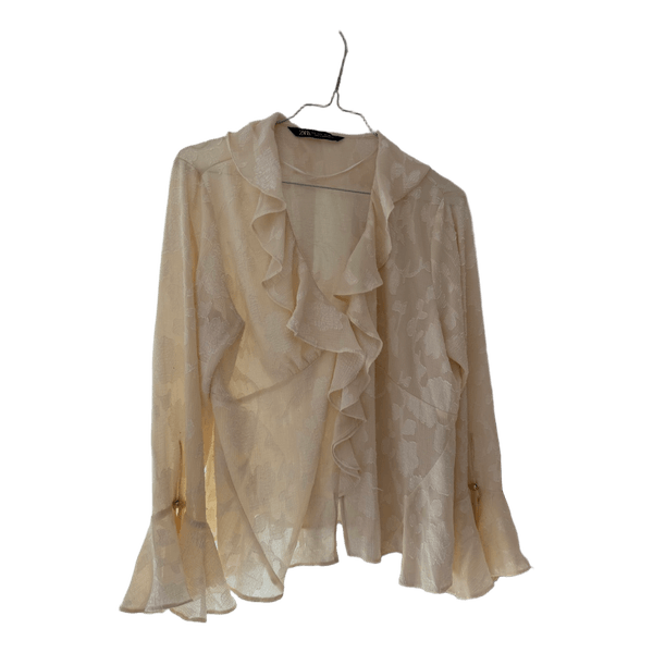 Beige mønstret bluse Zara