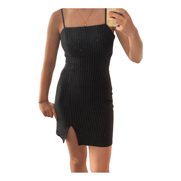 Black pinstripe dress