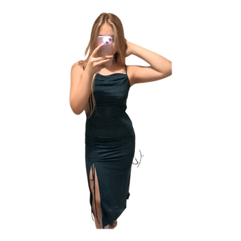 Dark green midi dress
