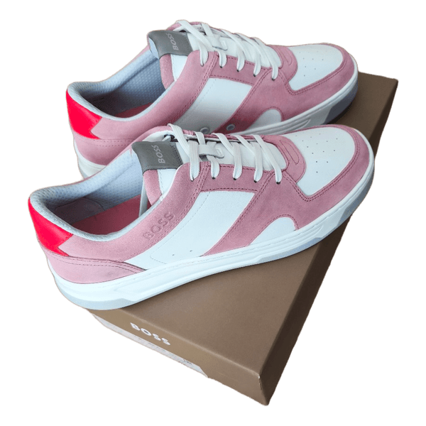 Boss pink leather sneakers