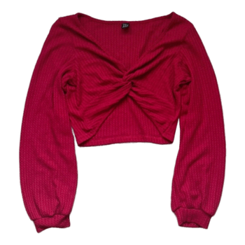 Red twisted crop top