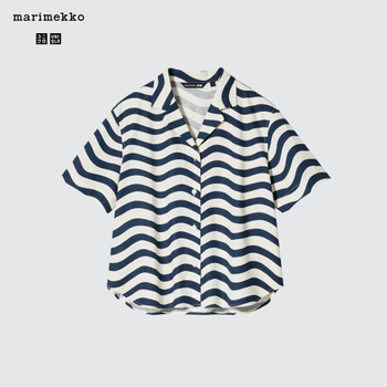 Linen blend open collar shirt