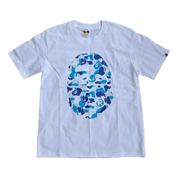 Bape Blue Camo Big Ape Head Tee - Size M
