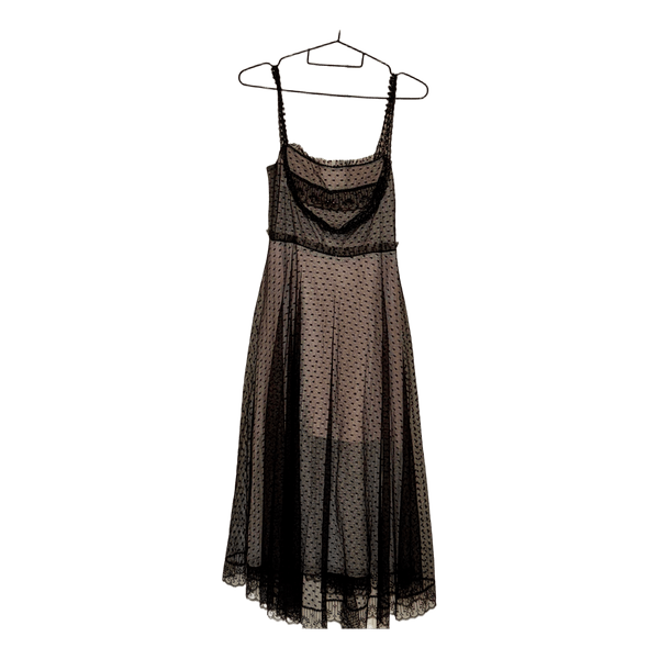 Black dotted lace dress