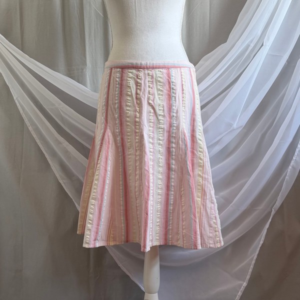 Pastel striped midi skirt 00s