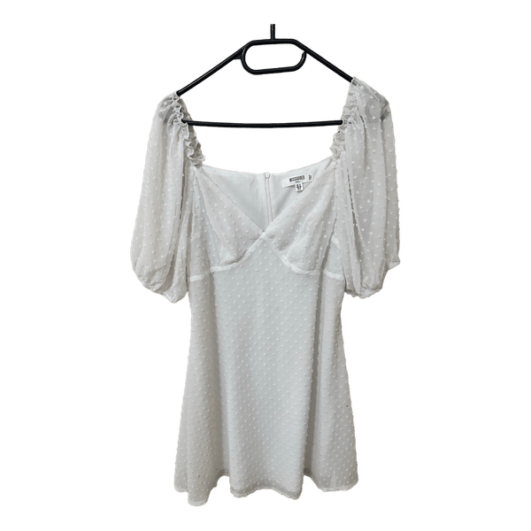 White swiss dot dress