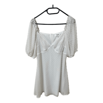 White swiss dot dress