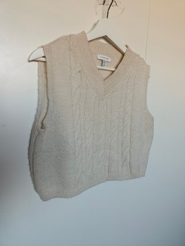 Cream cable knit vest