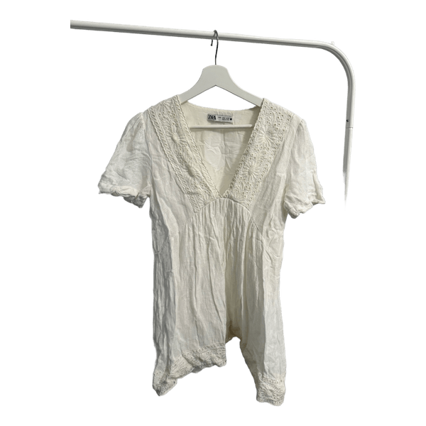 White cotton mini dress