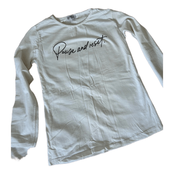 White long-sleeve top