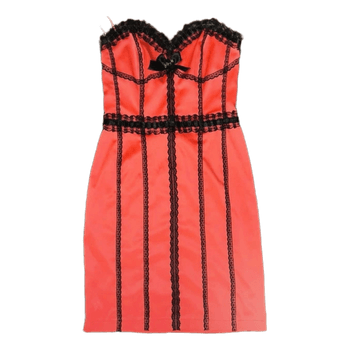 Orange lace trim dress
