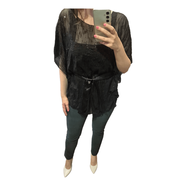 Black sequin top
