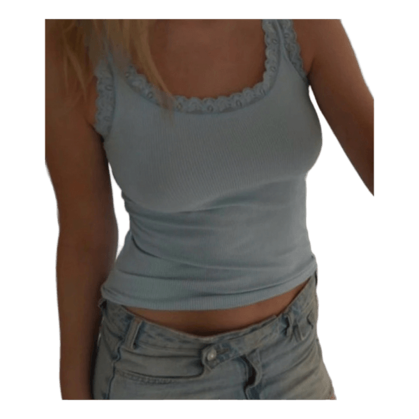 Lyseblå ribbet tanktop