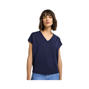 Lawrence Grey navy sleeveless top – size 36, V-neck, fully lined, like new