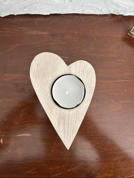 Wooden White Homemade Candle Holder