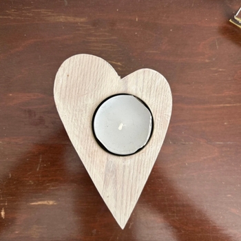 Wooden White Homemade Candle Holder
