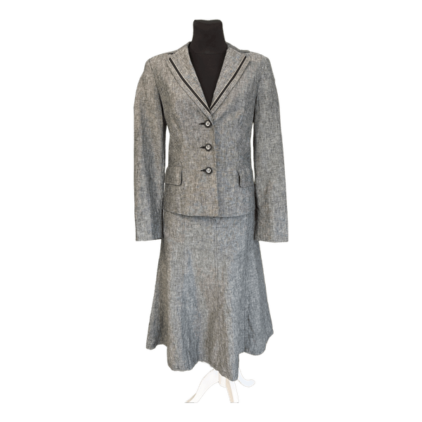 Grey linen skirt suit