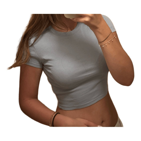 Light blue crop top