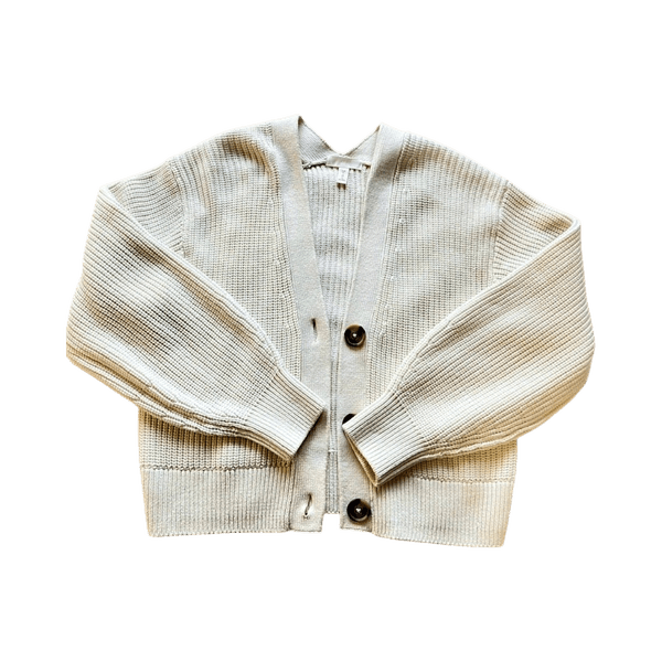 h&m cream ribbed cardigan