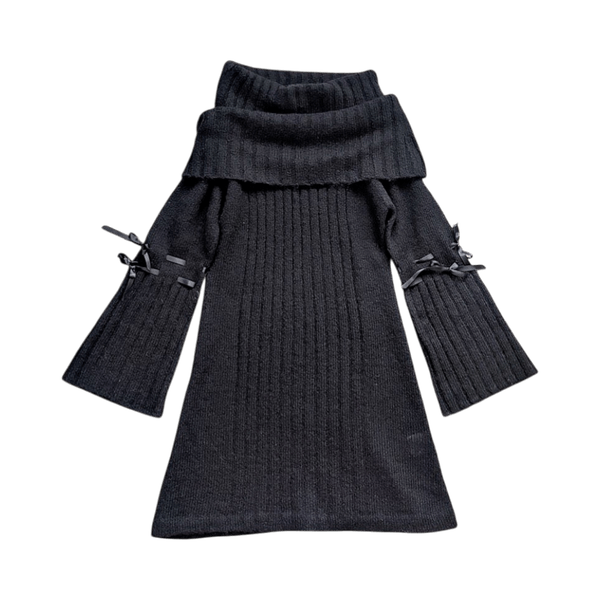 Marimekko black knitted vintage dress