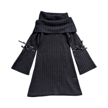 Marimekko black knitted vintage dress