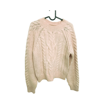 Vaaleanpunainen neulepusero