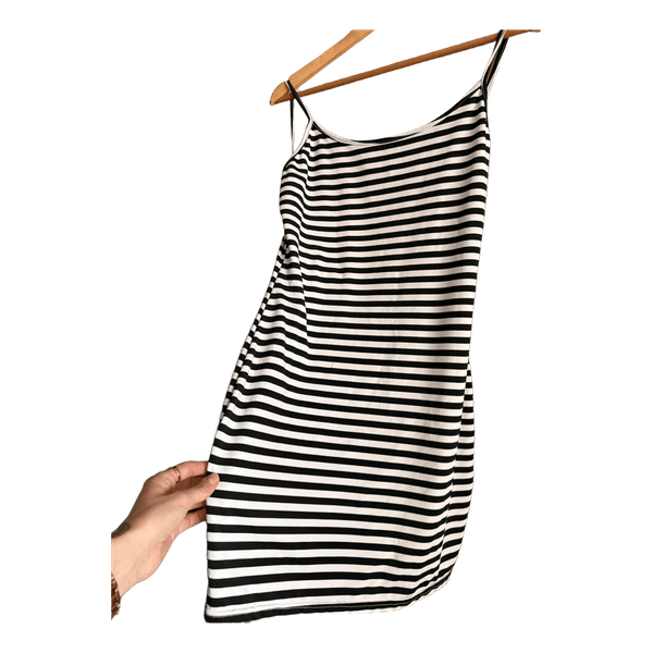 Striped backless mini dress