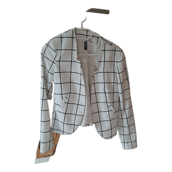 White plaid blazer