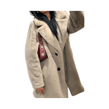 Grey faux fur coat
