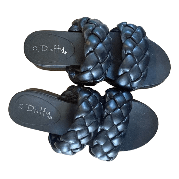Sorte Duffy flettede sandaler
