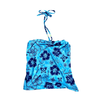 Blue floral halter top