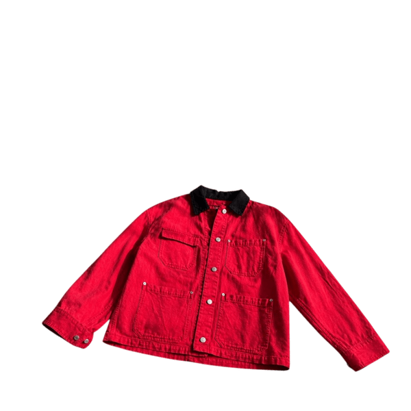 Zara red jacket with black collar - minimal cool vibe / perfect condition 👌🏼