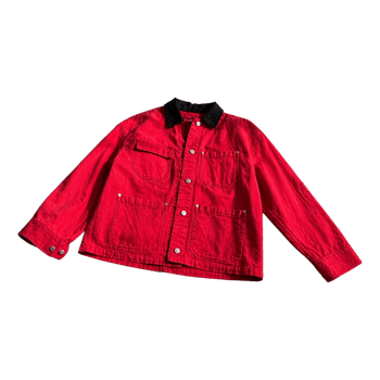 Zara red jacket with black collar - minimal cool vibe / perfect condition 👌🏼