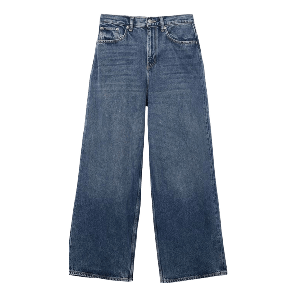 Blå NA-KD wide leg jeans