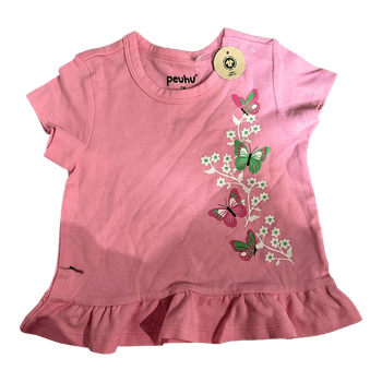 Pink butterfly print top