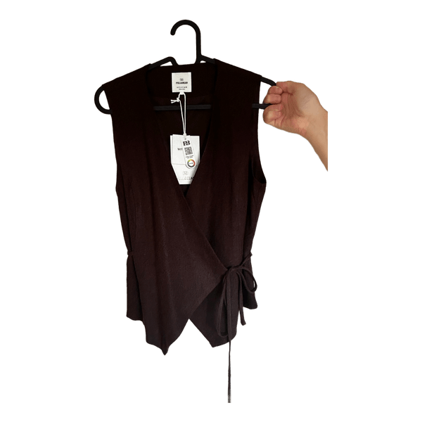 Pull&Bear brown linen wrap vest