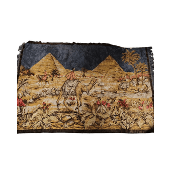 Turquoise and gold tapestry rug